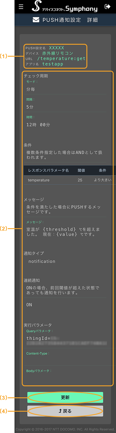 図:スマートフォンのPUSH通知詳細画面